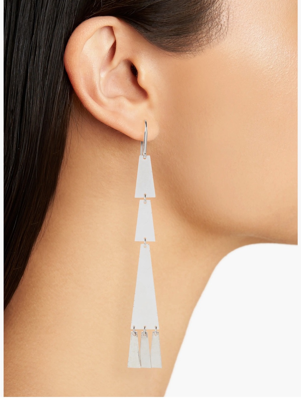Isabel Marant Winona Chandelier Drop Earrings Silver 4.5"